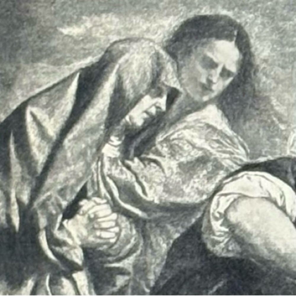 TITIAN Italian Artist THE ENTOMBMENT Art Print Original 1900 Vintage Boston, MA - Picture 4 of 9